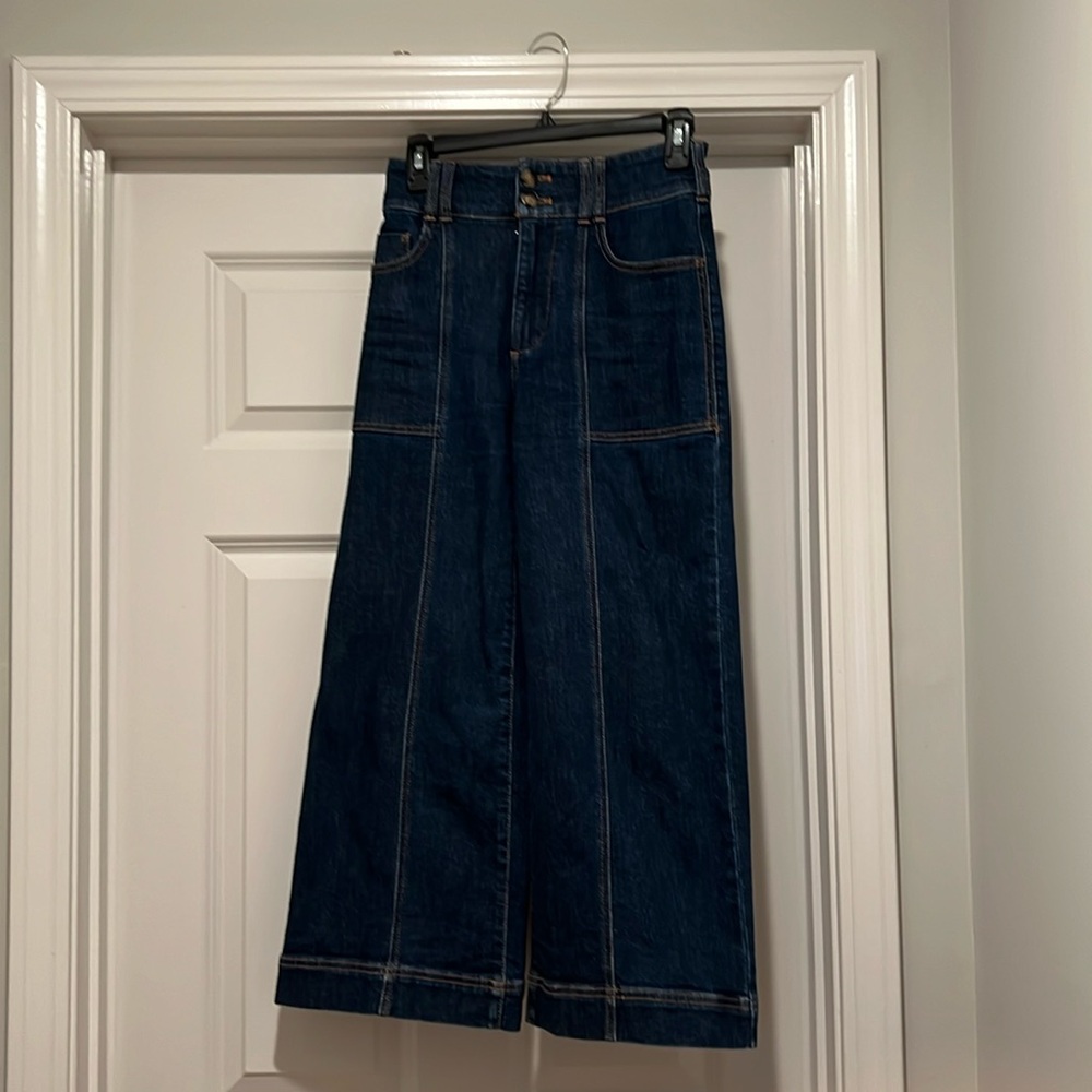Anthropologie Pilcro The Skipper High-Rise Cropped Wide-Leg Jeans Size 25P